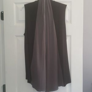 Logo drape front vest